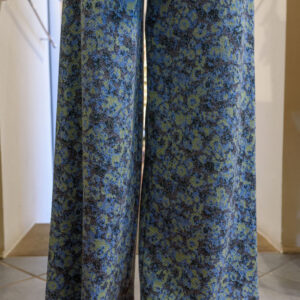 Pantalone lana jacquard fiore